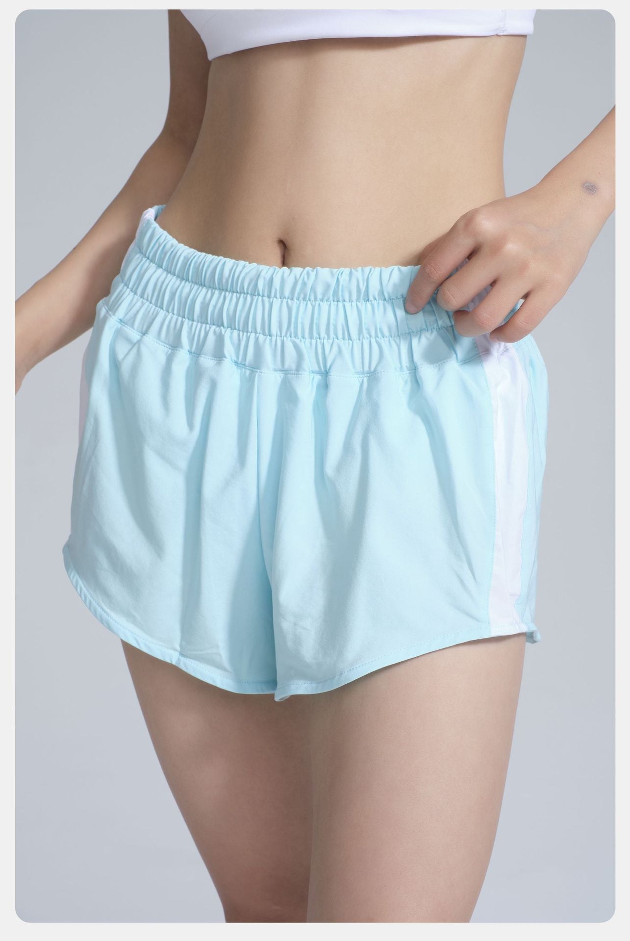 High Waist Belly Contracting Sports Shorts Women Summer Back Waist Pocket Running Workout Cropped Pants Loose Casual Breathable Yoga Pants