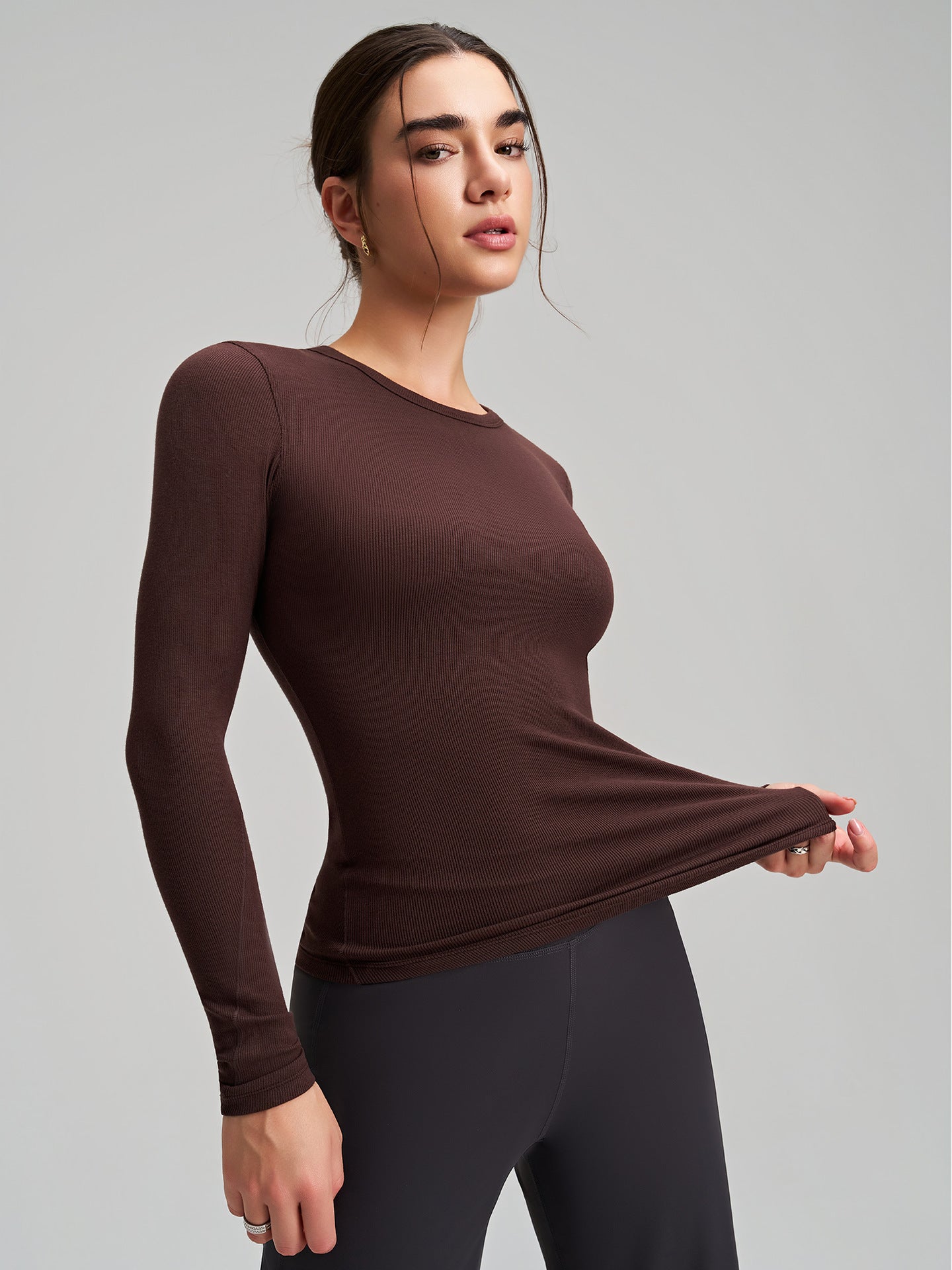 High Elastic Yoga Clothing Top High Grade Slim Fit Slimming Tight Absorb Sweat Running Clothes Sporty Clothing Workout Long Sleeve