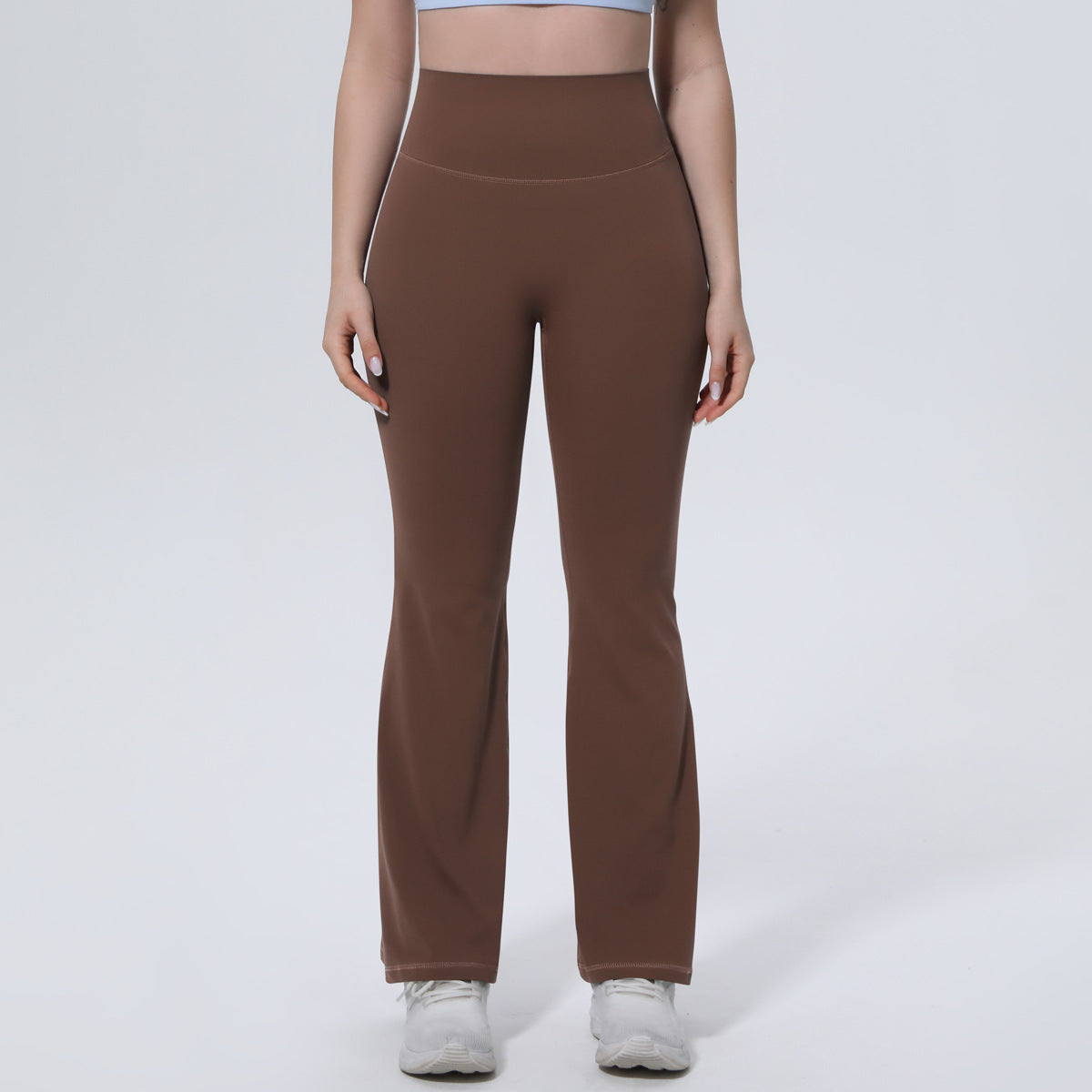 Classic Solid Color Skin-Friendly Bell Bottom Pants Yoga Pants Slim Fit Hip High Waist Elastic Training Wide Leg Pants Fitness Pants