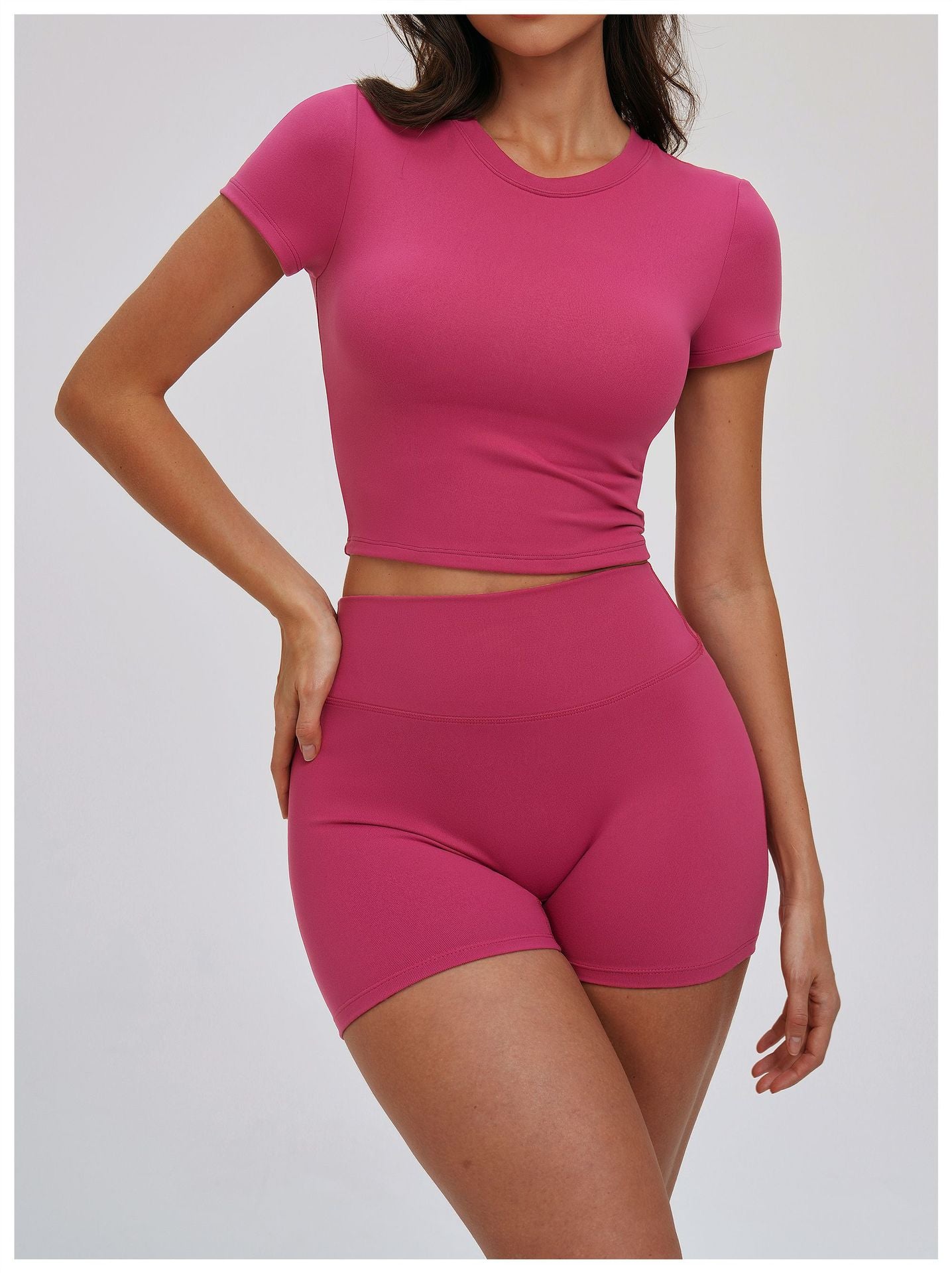 Spring T shirt Skinny Yoga Clothes Short Sleeve Workout Top Outdoor Casual Running Sports Short Sleeve Women