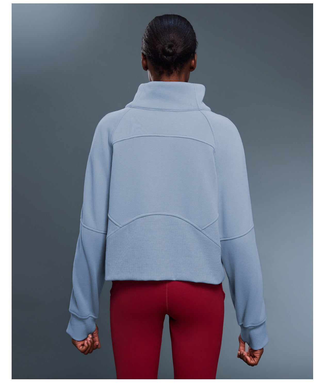 Sports Sweater Women Autumn Winter Fleece lined Half Open Zipper Turtleneck Pullover Outer Wear Warm Jacket