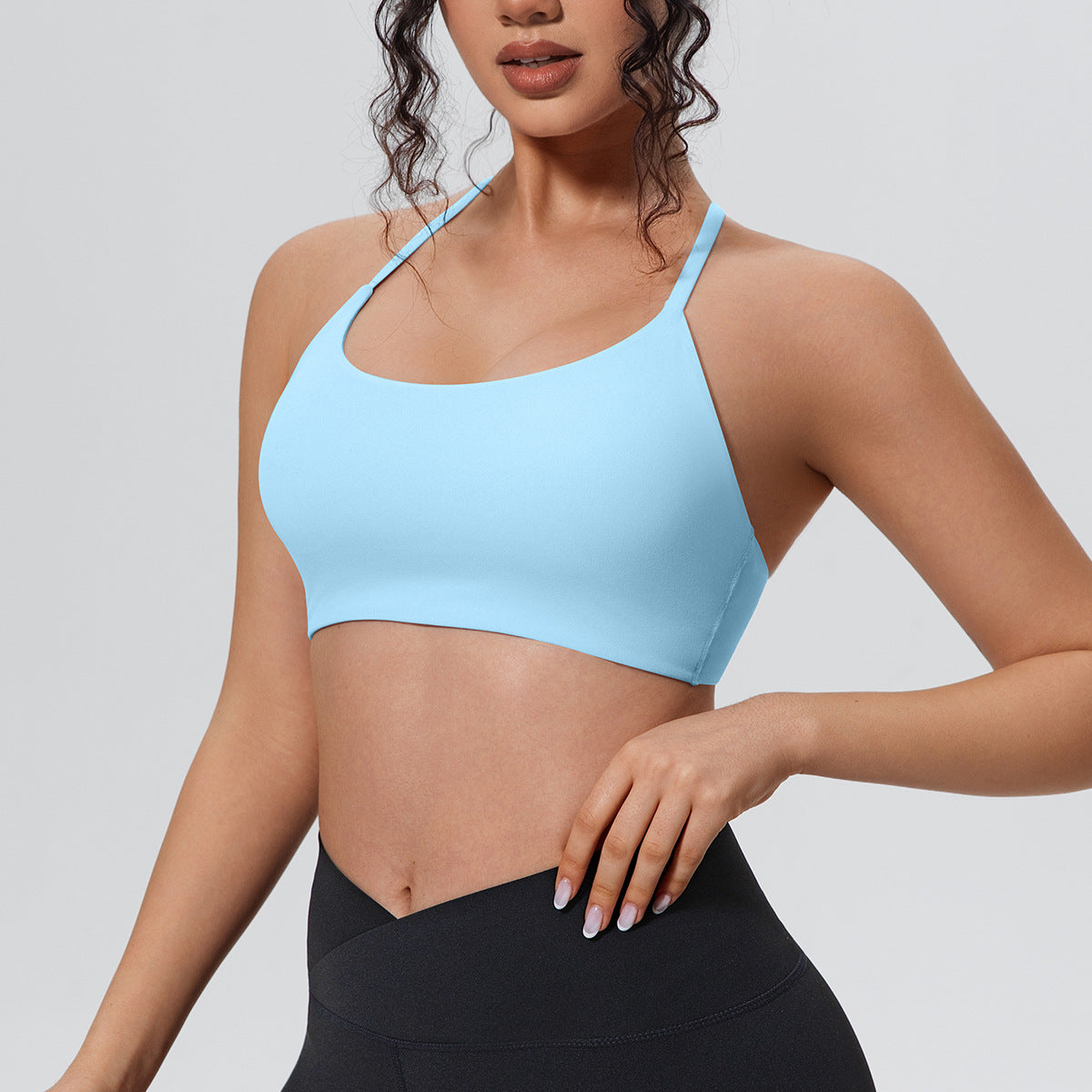 Sports Underwear Push up Sexy Spaghetti Strap Beauty Back Sling Yoga Bra Running Workout Vest Women