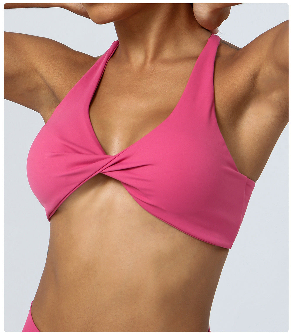 Nude Feel Yoga Clothes Women Tight Quick Drying Sports Yoga Bra Outdoor Running Beauty Back Workout Underwear