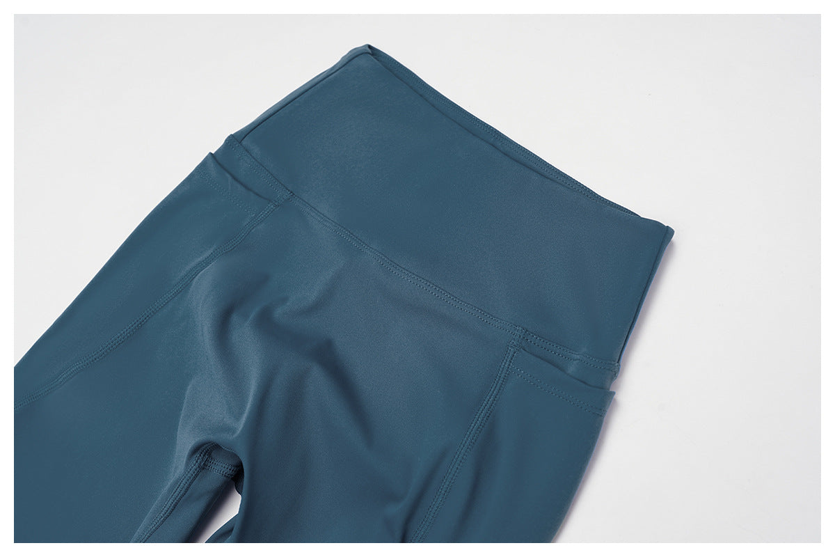 Nude Feel Trousers High Waist Belly Contracting Close Fitting Yoga Pants Outdoor Running Exercise Workout Pants Women