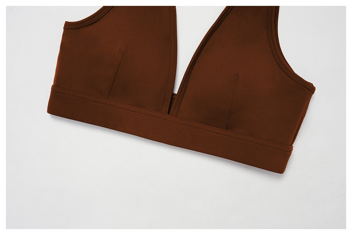 Brushed Yoga Bra Generous Beauty Back Quick Drying Sports Underwear High Sense Sports Running Fitness Clothes