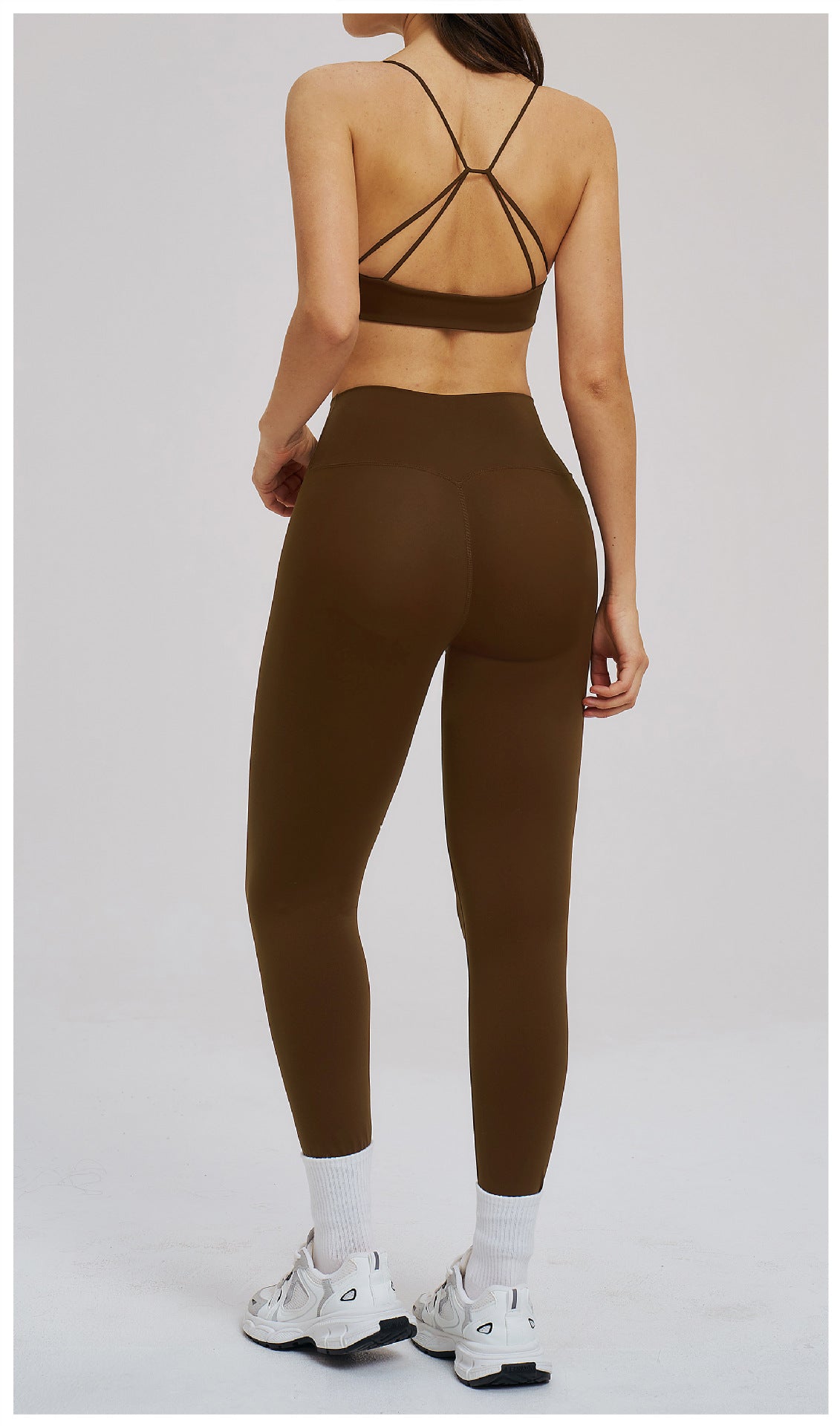 Yoga Brushed Thin Belt Beauty Back Body Hugging Outdoor Running Exercise Sports Two Piece Sets