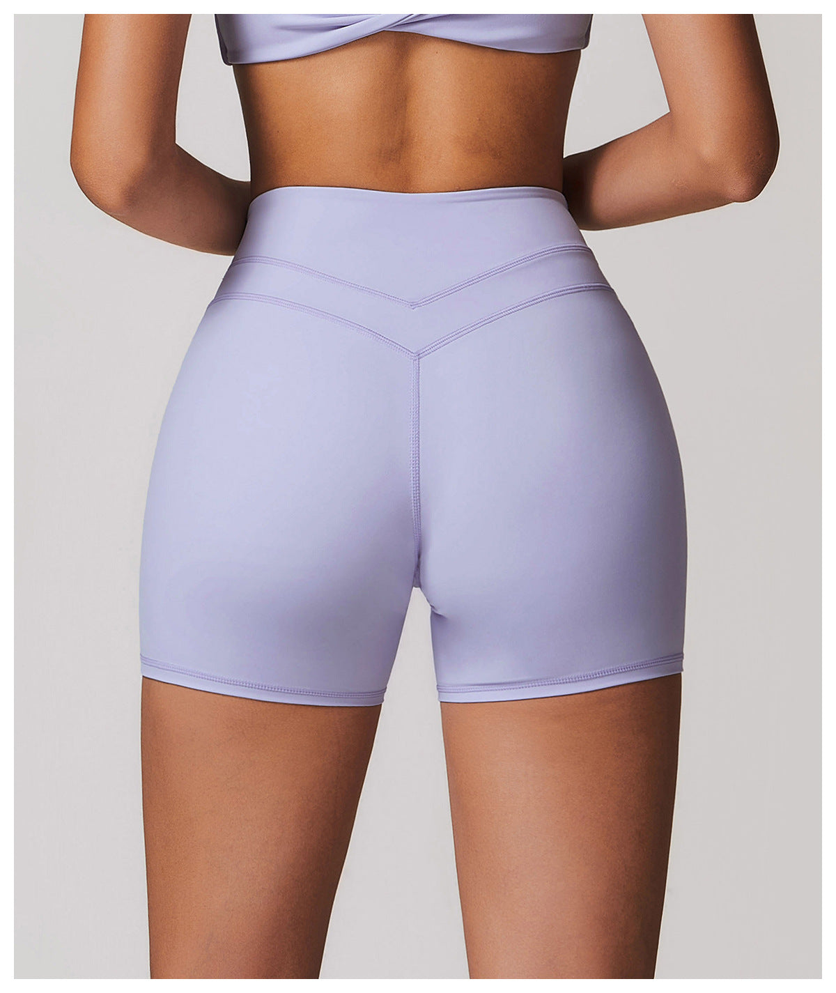 Sollinarry Brushed Tight Yoga Shorts Stretch High Waist Peach Hip Lifting Running Workout Shorts