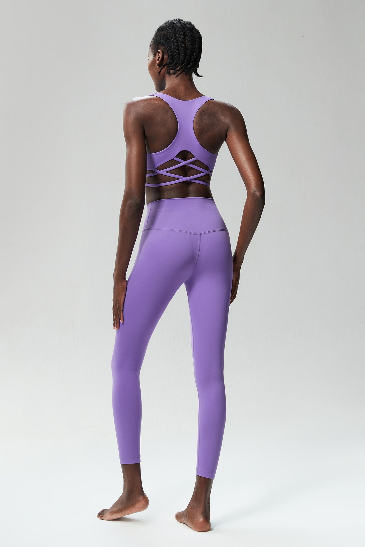 Tight Lycra Fitness Yoga Wear Suit Women Running Sports Nude Feel Quick Drying Two Piece Suit Undershirt
