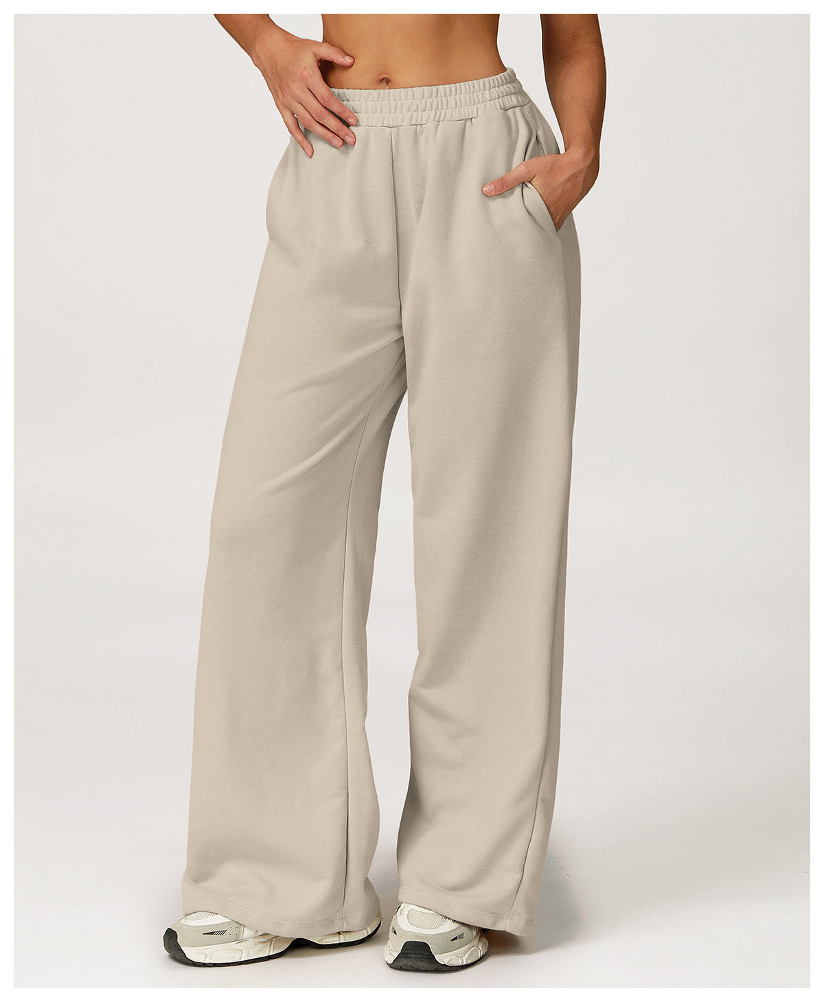 Autumn Winter High Waist Sweatpants Wide Leg Slimming Straight Loose Trousers Outdoor Casual Sports Running Sweatpants