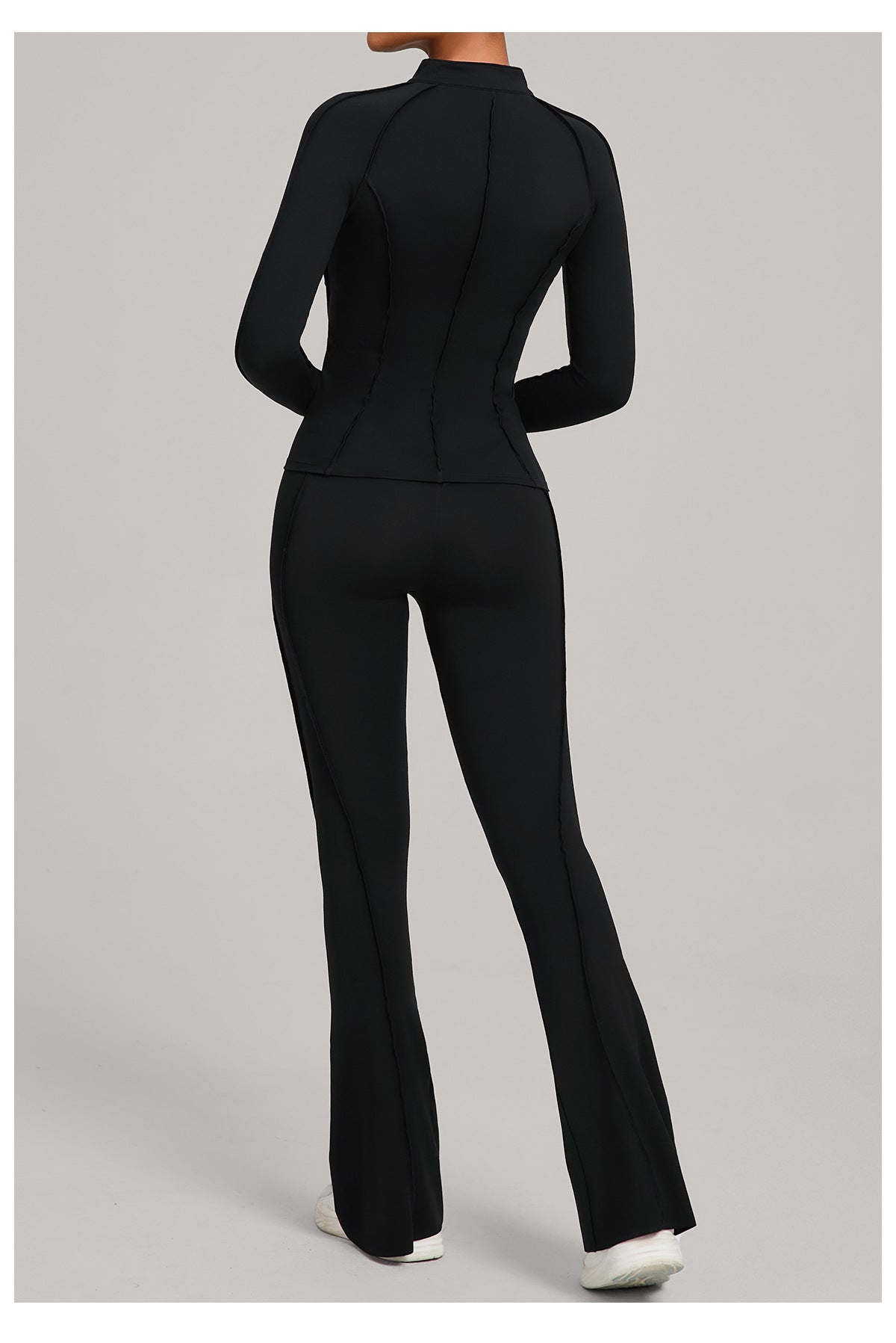Autumn Sand Three Dimensional Stitching Yoga Clothes Autumn Winter Zipper Long Sleeved Fitness Running Fitness Sportswear Two Piece Set