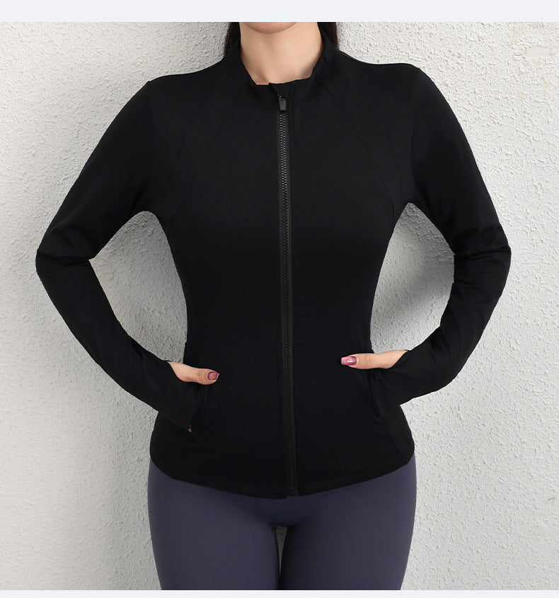 Autumn Yoga Clothes Women's Zipper Jacket Quick Drying Professional Running Thin Exercise Slim Fit Training Coat