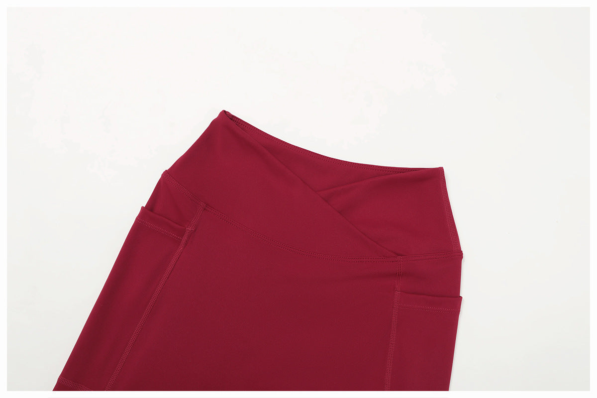 Nude Feel High Waist Yoga Pants Cross Waist Fitness Yoga Pants Women Outdoor Sports Running Tights