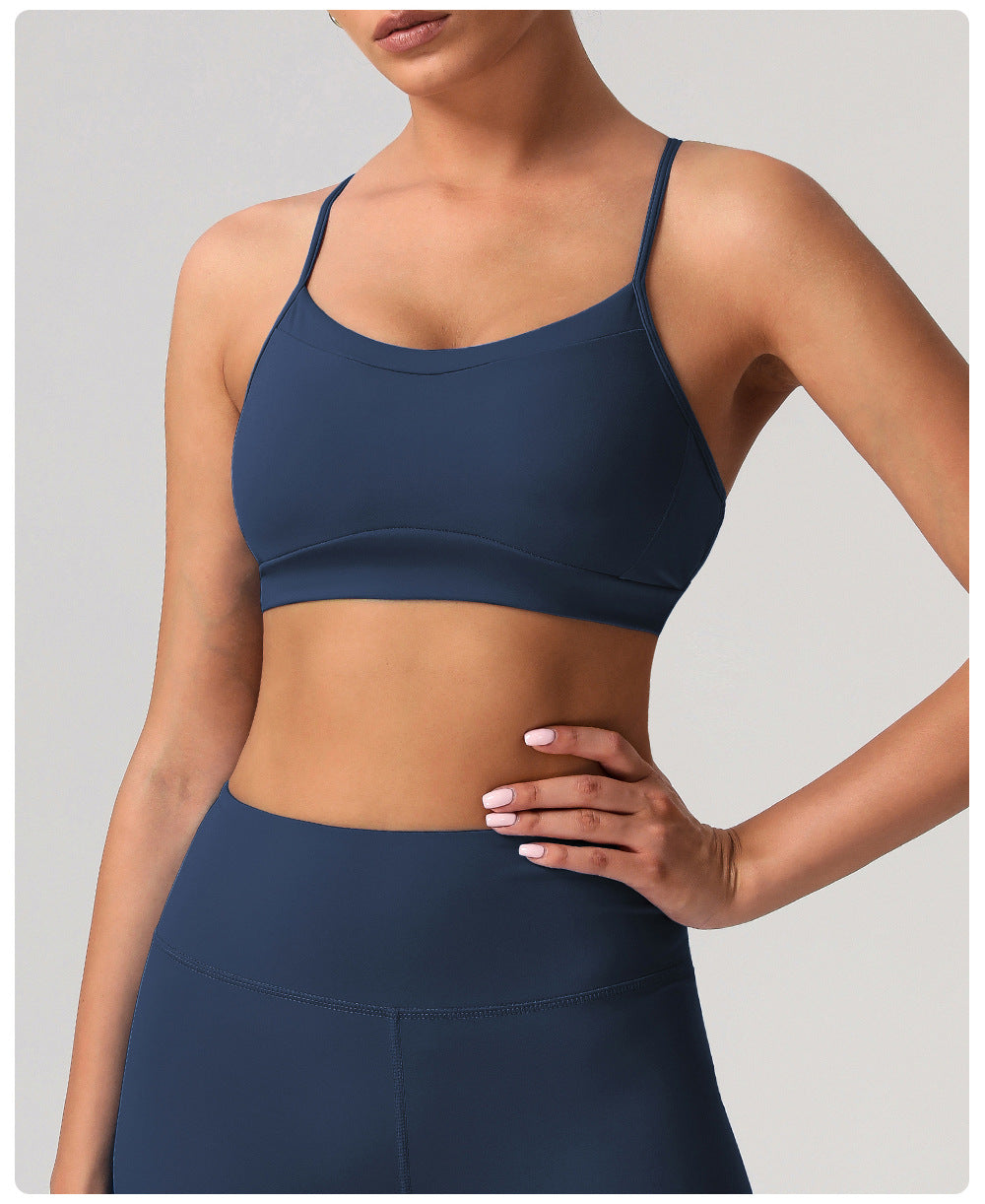 Nude Feel Quick Drying Push up Beauty Back Yoga Bra Shockproof Sports Underwear Running Workout Vest Detachable with Pad