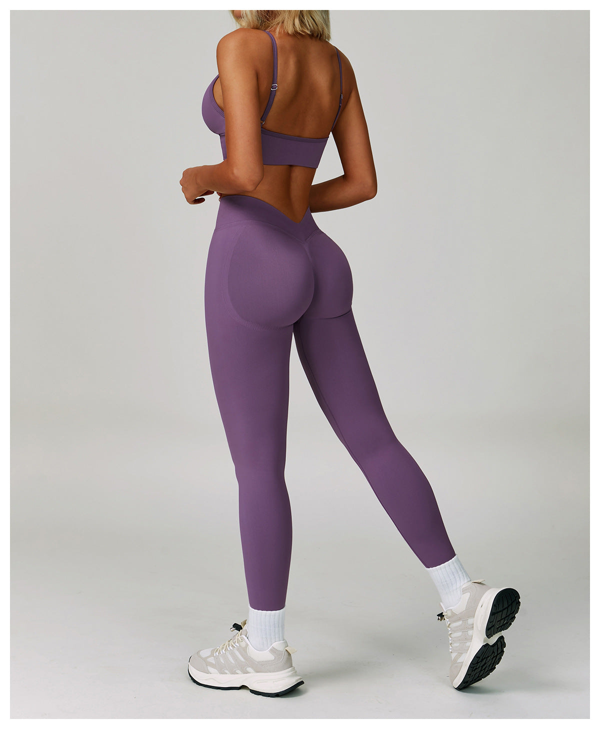 Sollinarry Peach Hip Seamless Yoga Pants V Skinny Slimming Running Sports Quick Drying Fitness Trousers