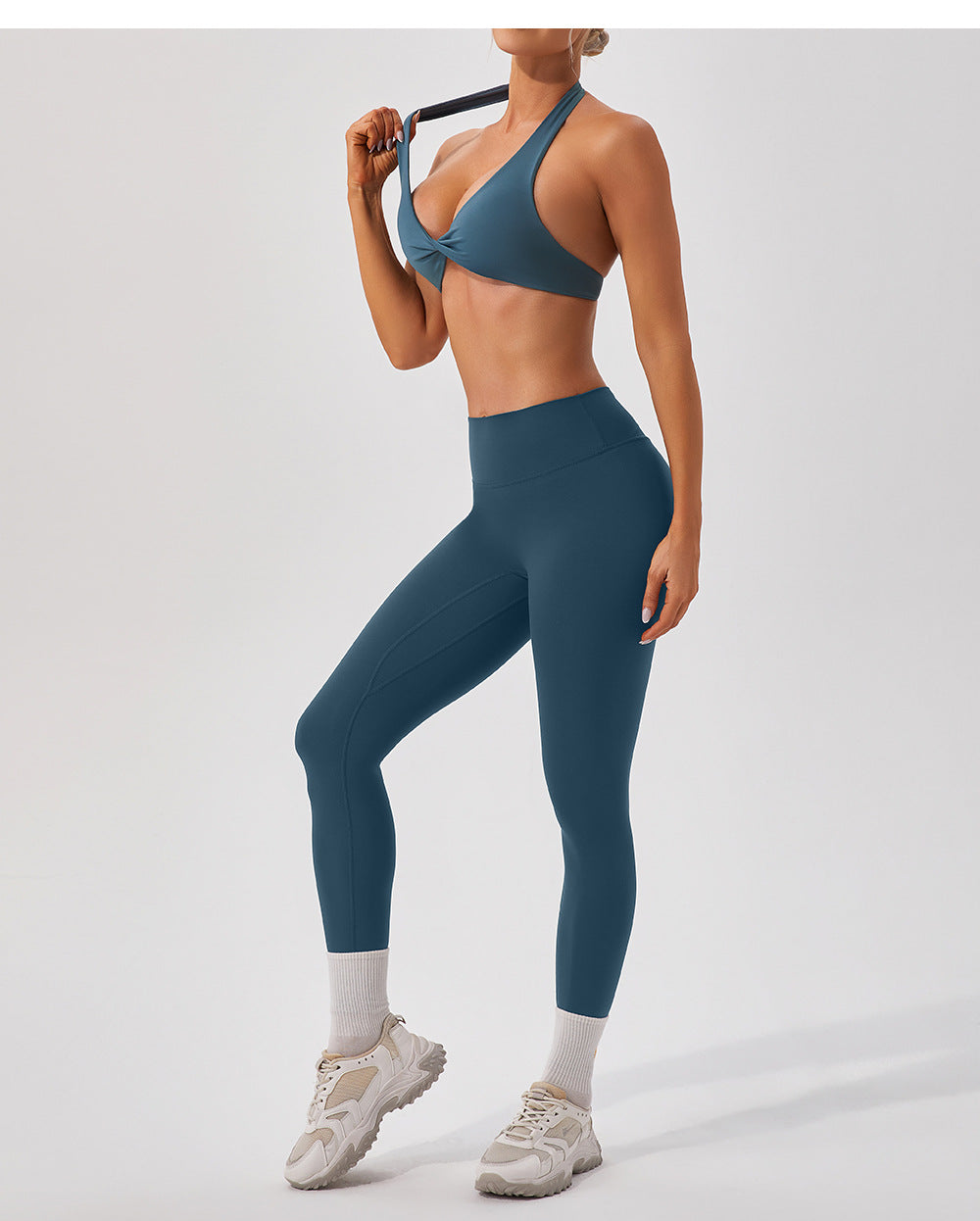 Nude Feel Breathable Halter Beauty Back Yoga Bra Tight Workout Clothes Top Running Exercise Underwear Women