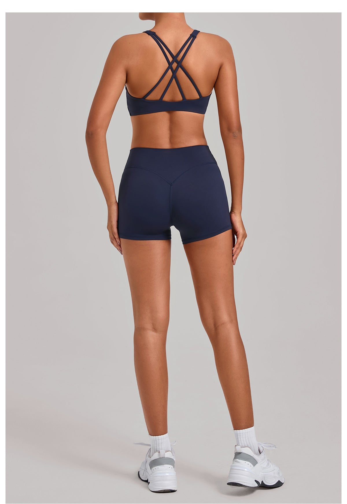 Cross Back Yoga Tight Quick-Drying Workout Clothes Detachable Chest Pad Sports Shorts Two Piece Sets Women