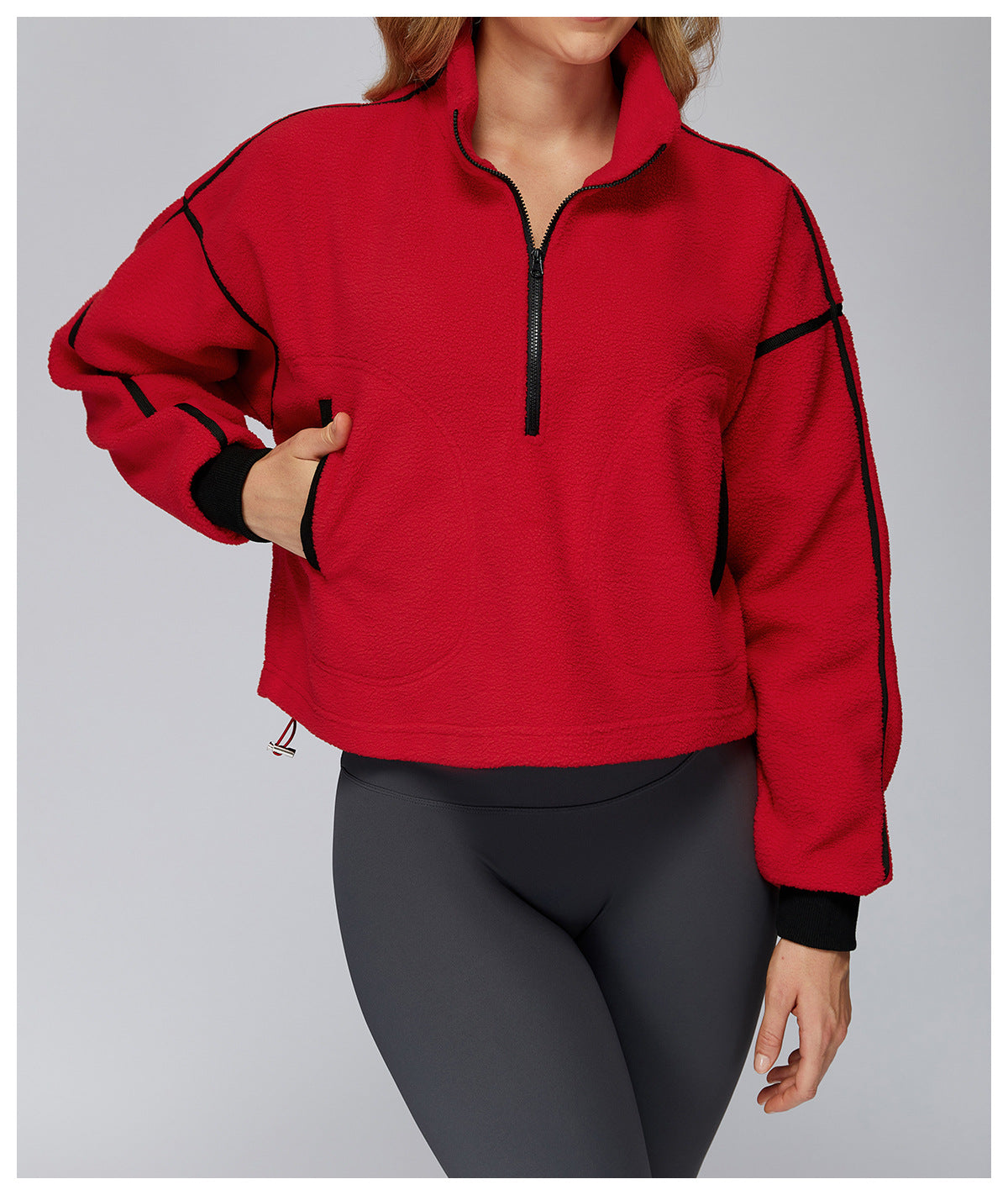 Fall Winter Coat Stand Collar Windproof Warm Polar Fleece Jacket Women Running Velvet Sport Coat