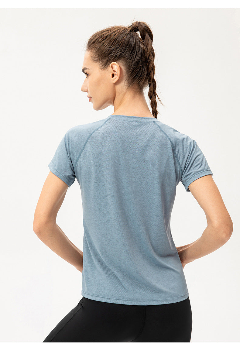 Women Summer Ice Feeling Quick Drying Yoga Short Sleeve Loose Casual Running Exercise T shirt Breathable Fitness Short Sleeve