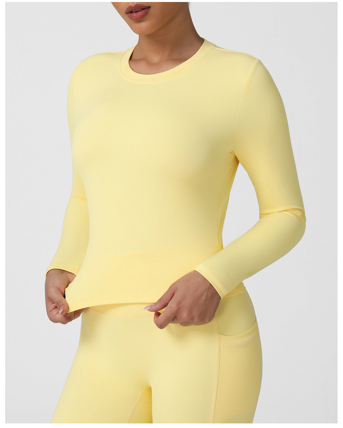 Autumn Winter Tight Yoga Jacket High Elastic round Neck Long Sleeve T shirt Running Outdoors Sports Top Workout Clothes for Women