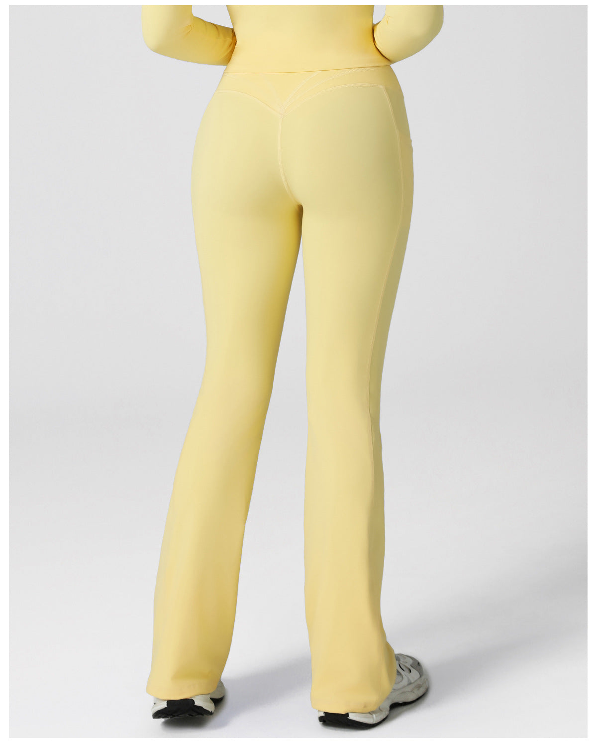 Nude Feel Slim Fit Pocket Dance Wide Leg Pants Hip Raise High Waist Casual Flared Pants Fitness Sports Yoga Trousers