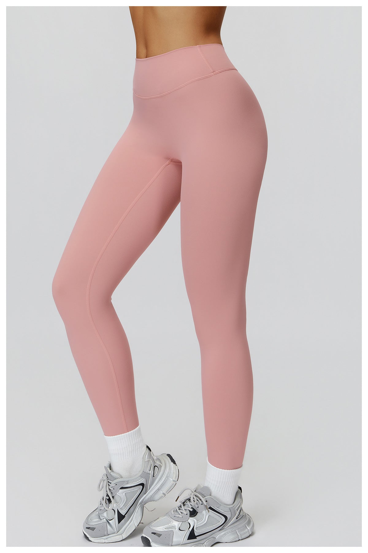 Brushed Yoga Pants High Waist Tight V Shaped Back Waist Sports Trousers Outdoor Running Cycling Workout Clothes