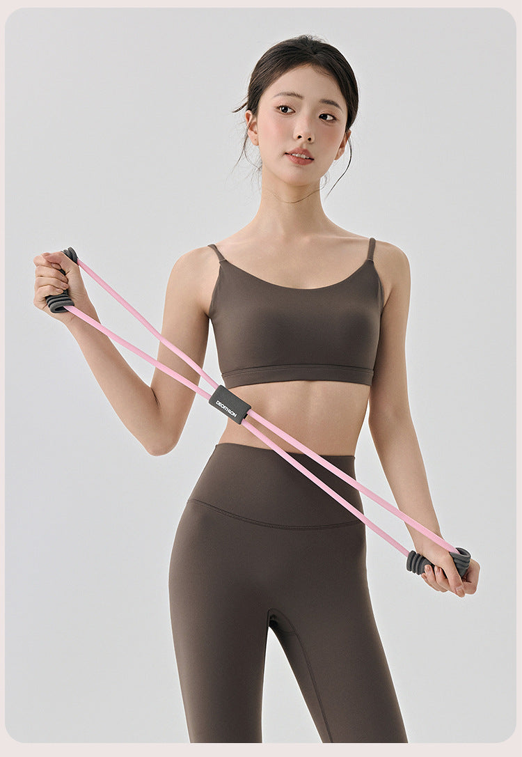 Beauty Back Yoga Underwear Semi Fixed Diamond Cup Women Spaghetti Strap Sports Fitness Clothes Bra