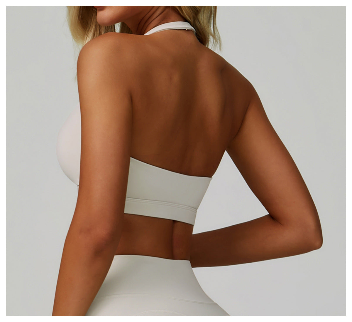 Sollinarry Summer Halter Cloud Sense Yoga Bra Hollow Out Cutout Beauty Back Yoga Clothes Running Fitness High Strength Sports Underwear