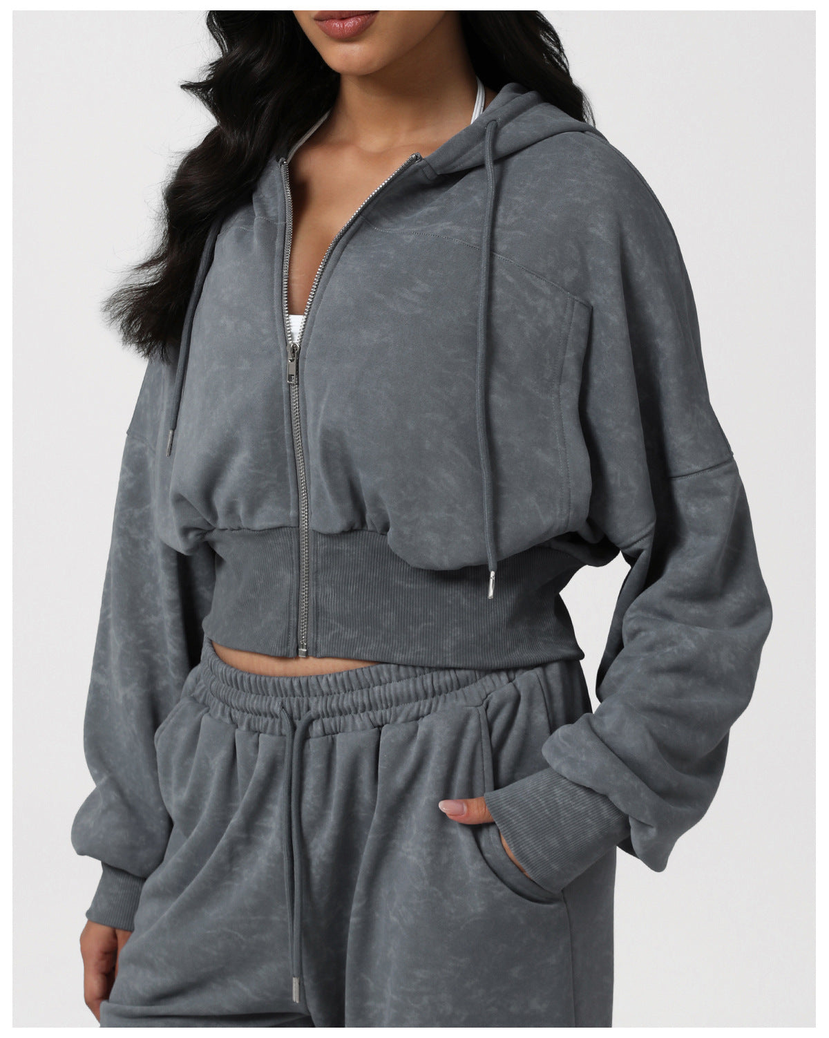 Autumn Winter Sports Casual Hooded Hoodie Short Waist Retro Printed Cardigan Coat Yoga Workout Clothes