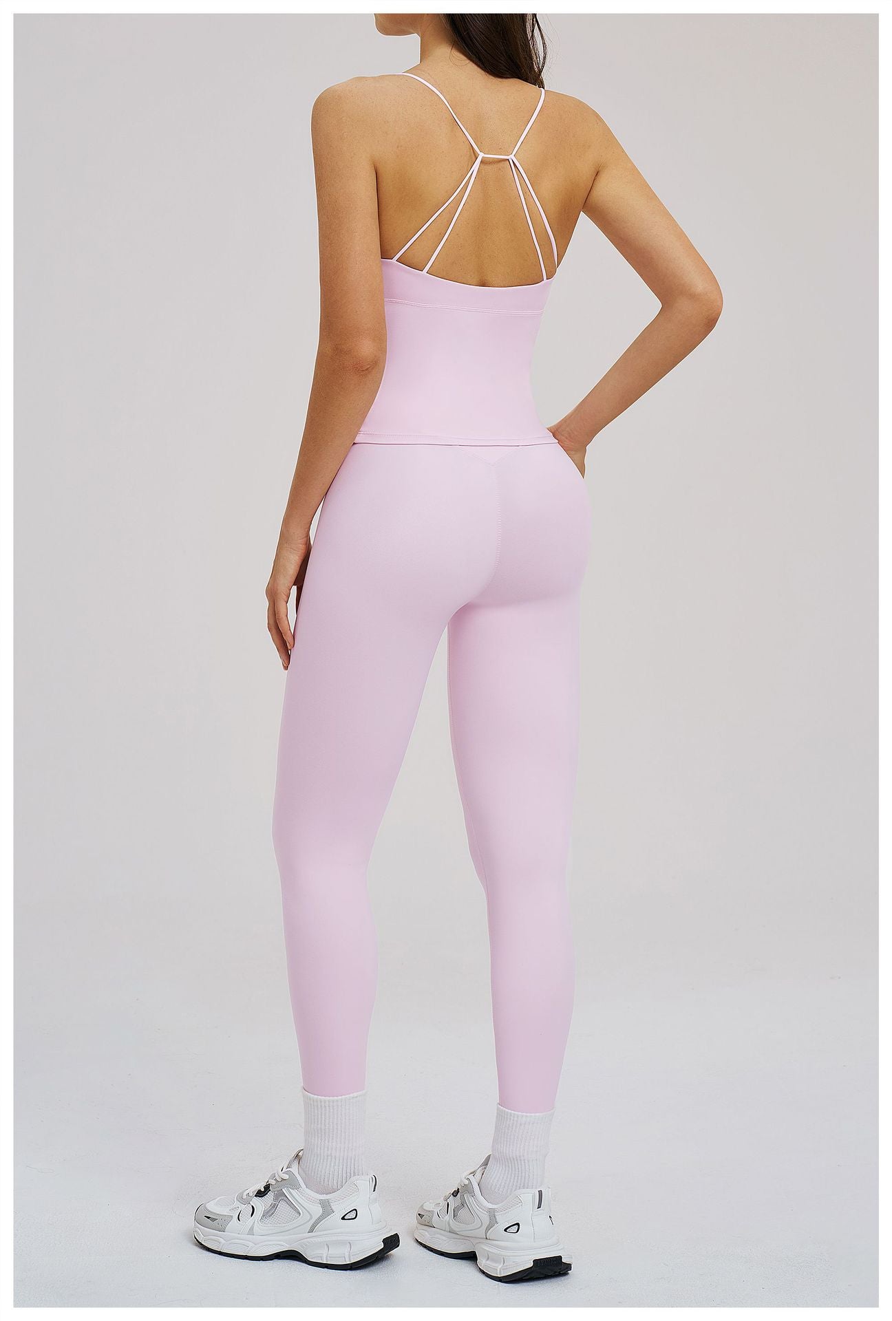 Brushed Sports Tight Back Running Sports Casual Suit Outdoor Riding Yoga Two Piece Sets