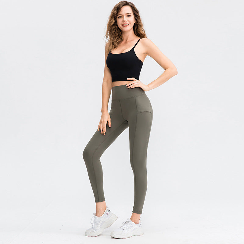 Yoga Vest with Chest Pad Women Fitness Exercise Breathable Yoga Clothes Spaghetti Strap Camisole Top