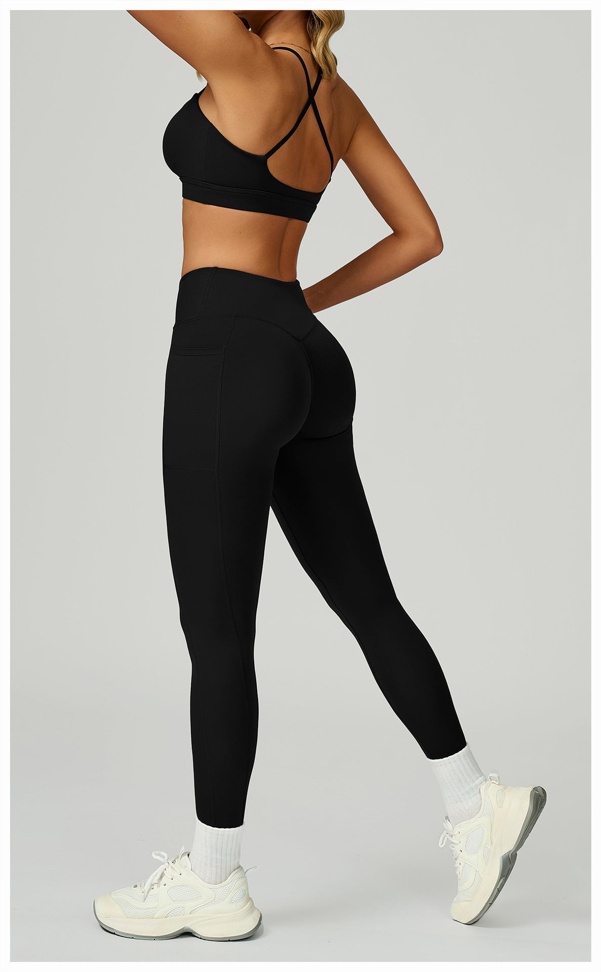 Nude Feel High Waist Yoga Pants Cross Waist Fitness Yoga Pants Women Outdoor Sports Running Tights