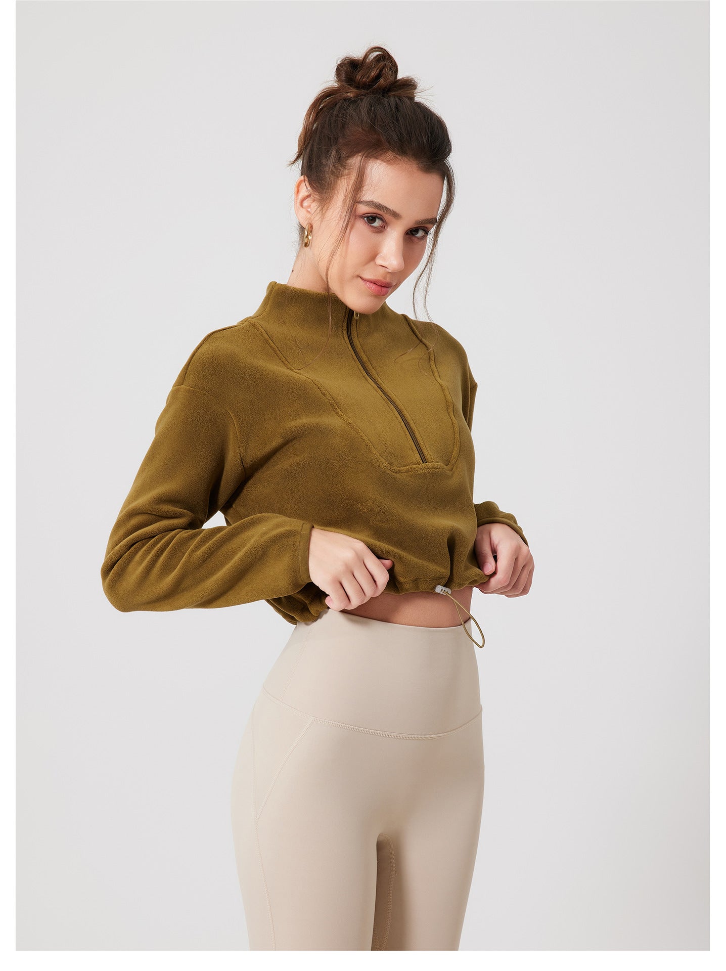 Fitness Jacket Women Cold Proof Keep Warm Outerwear Running Sports Workout Clothes Polar Fleece Long Sleeve Yoga Wear