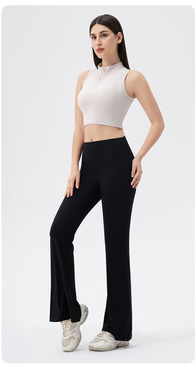 Sleeveless Stand Collar Slimming Yoga Clothes Vest Front Zipper Skinny Exercise Top with Chest Pad Running Workout Vest Women