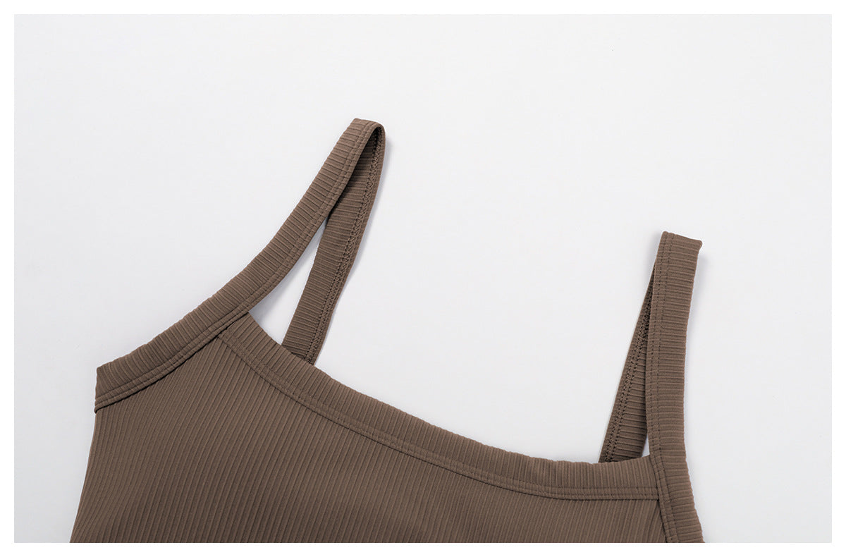 Sollinarry Double Shoulder Strap Thread Yoga Bra Hollow Out Cutout Back Tight Sports Underwear Outer Wear Running Fitness Clothes