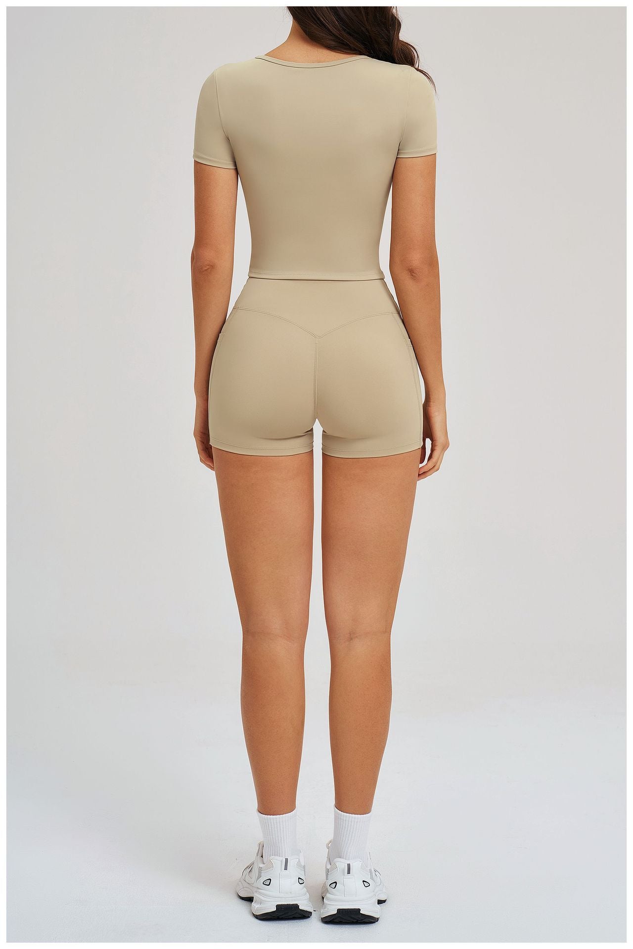 Spring Nude Feel Sports Skinny Casual Yoga Outdoor Running Sports Set