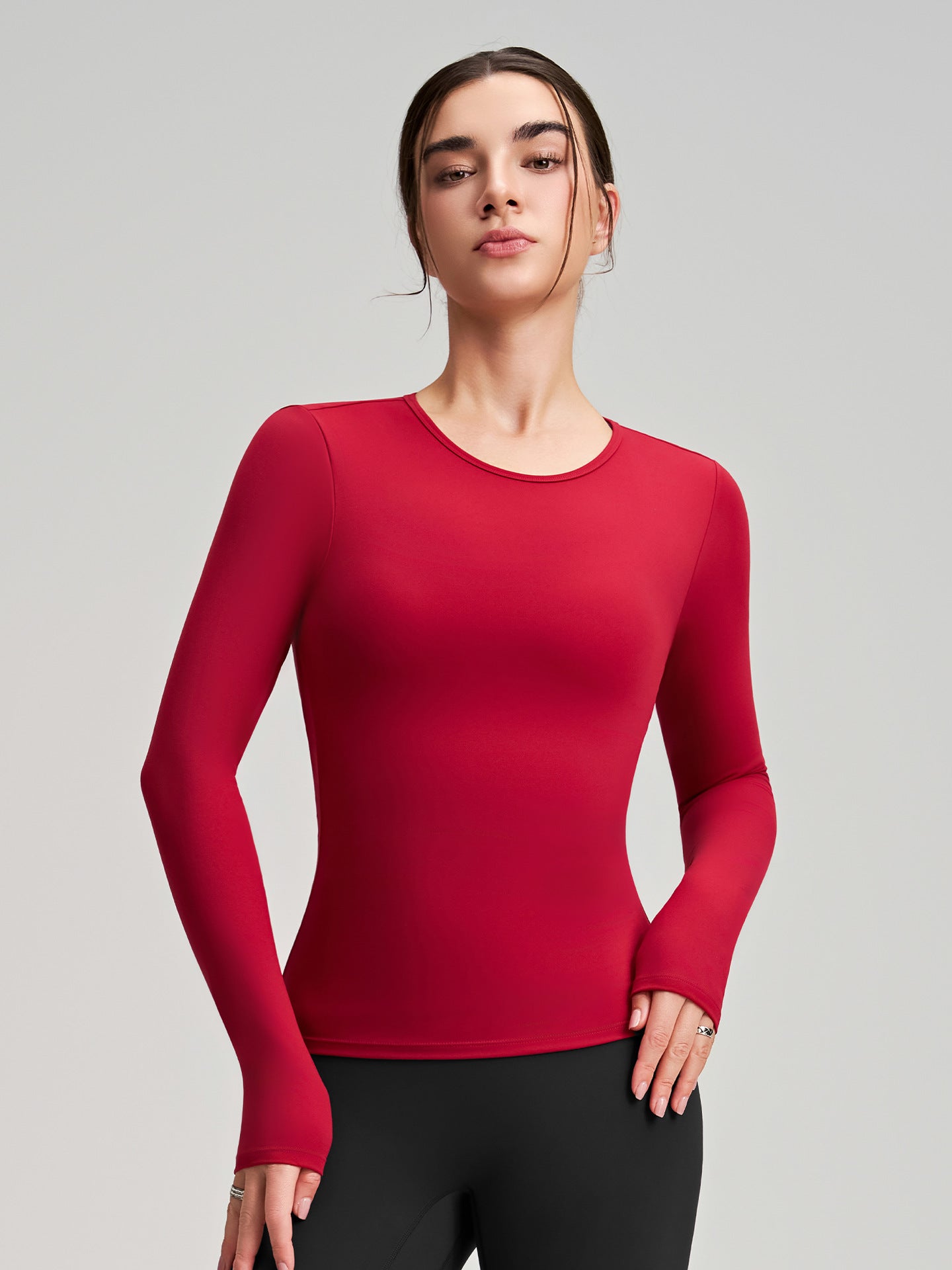 Winter Brushed Long Sleeve Yoga Clothes High Strength Fitness Clothes Pilates Running Sport Long Sleeve Top