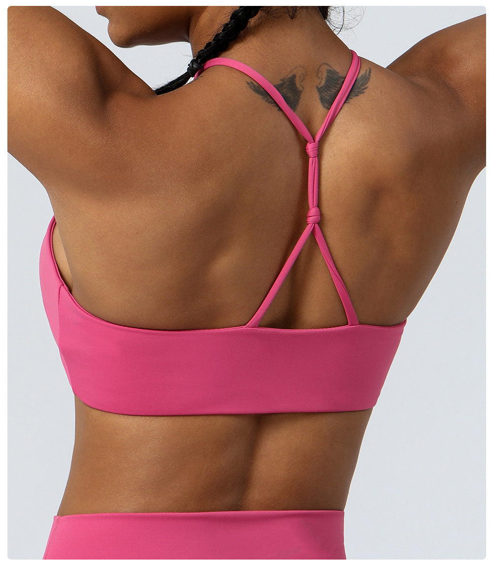 Thin Belt Beauty Back Exercise Underwear Nude Feel Yoga Clothes Running Workout Bra Quick-Drying Yoga Vest