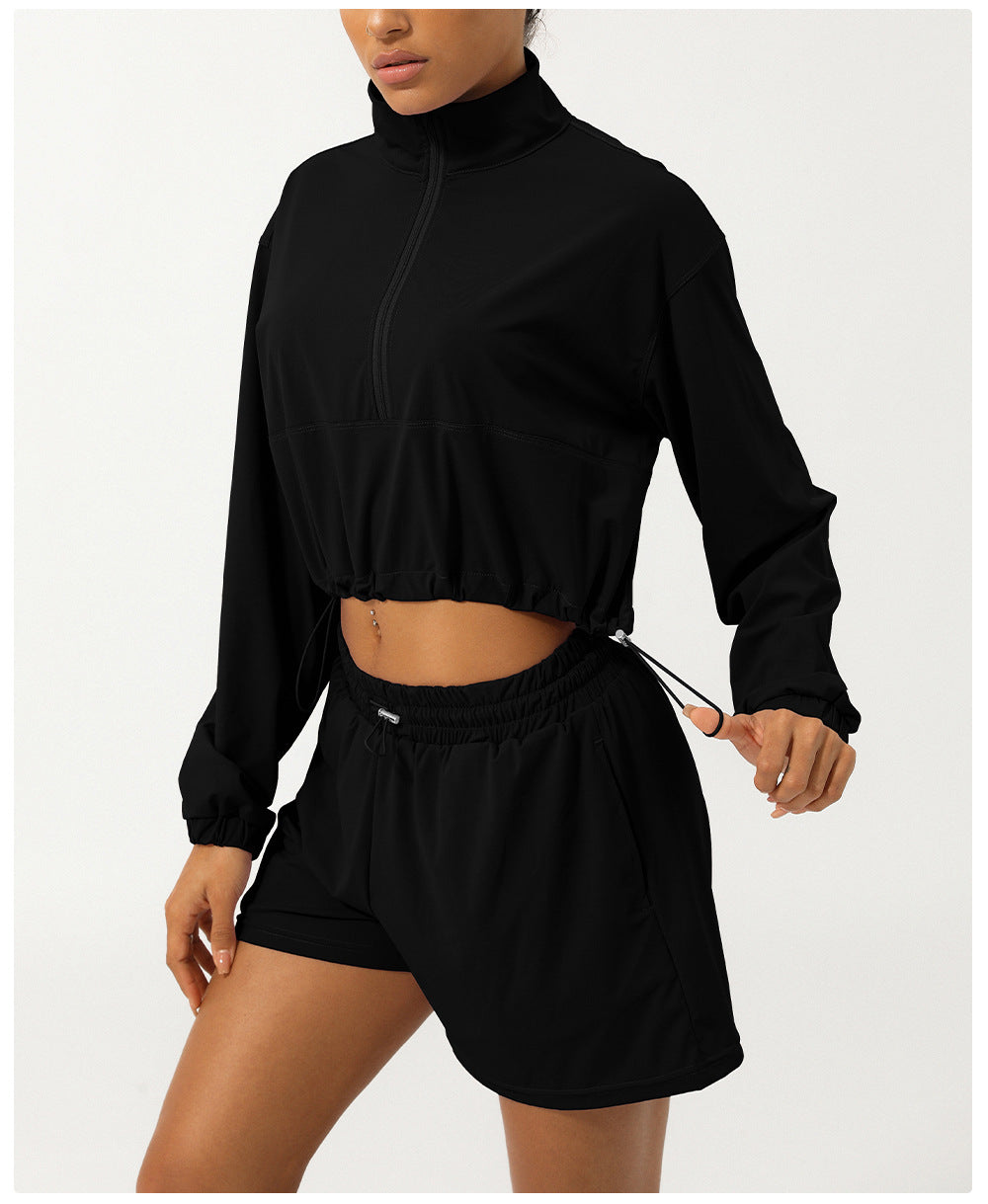 Summer Sports Sun Protection Long Sleeved UV Proof Top Quick Drying Breathable Shorts Casual Sun Protective Clothing Two Piece Set