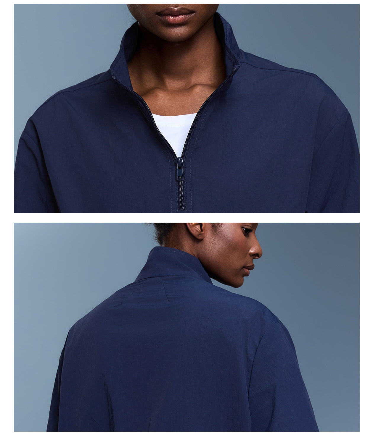 Half Zipper Windproof Stand Collar Sports Long Sleeved Top Women Lightweight Waterproof Outdoor Fitness Jacket Autumn
