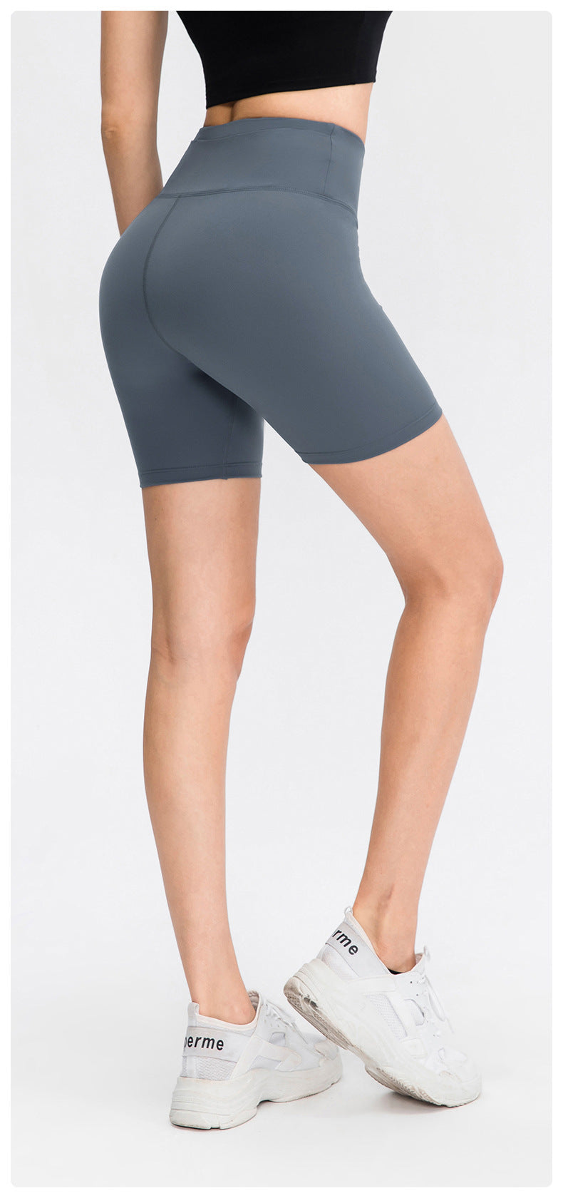 Nude Feel Yoga Shorts Women Double Sided Brocade Brushed Tight Sports Pants High Waist Hip Lift Fitness Shorts