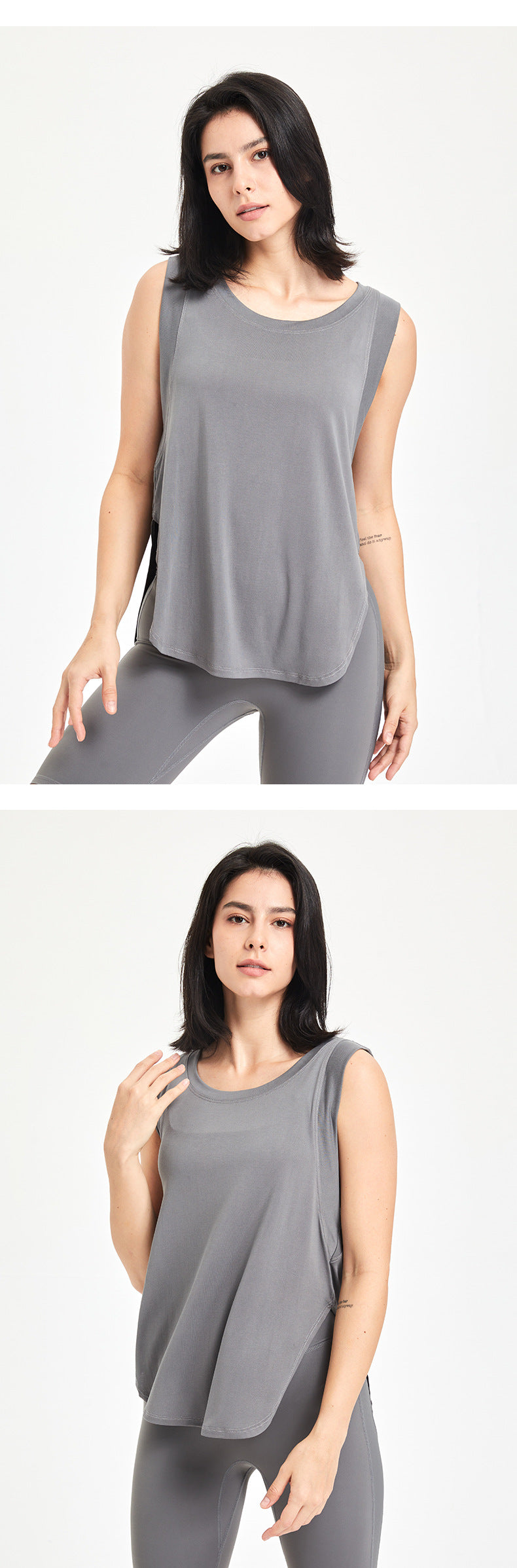 Workout Clothes Women Short Sleeveless T-shirt Running Training Yoga Jacket Loose Sports Vest Summer Blouse