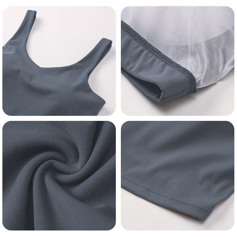 Naked Women Yoga Vest Tight High Elastic Workout Bra Running Shockproof Sports Underwear with Chest Pad