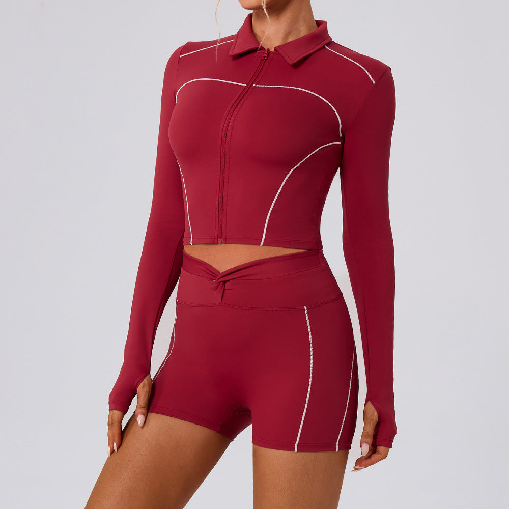 Wine Red: Coat Shorts