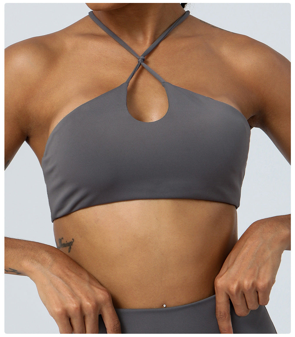 Thin Belt Beauty Back Exercise Underwear Nude Feel Yoga Clothes Running Workout Bra Quick-Drying Yoga Vest