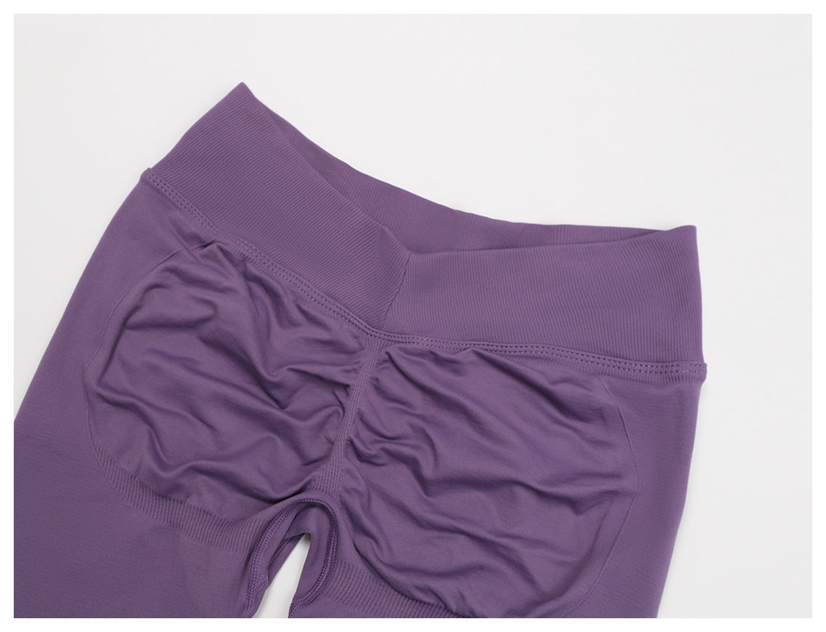 Sollinarry Peach Hip Seamless Yoga Pants V Skinny Slimming Running Sports Quick Drying Fitness Trousers