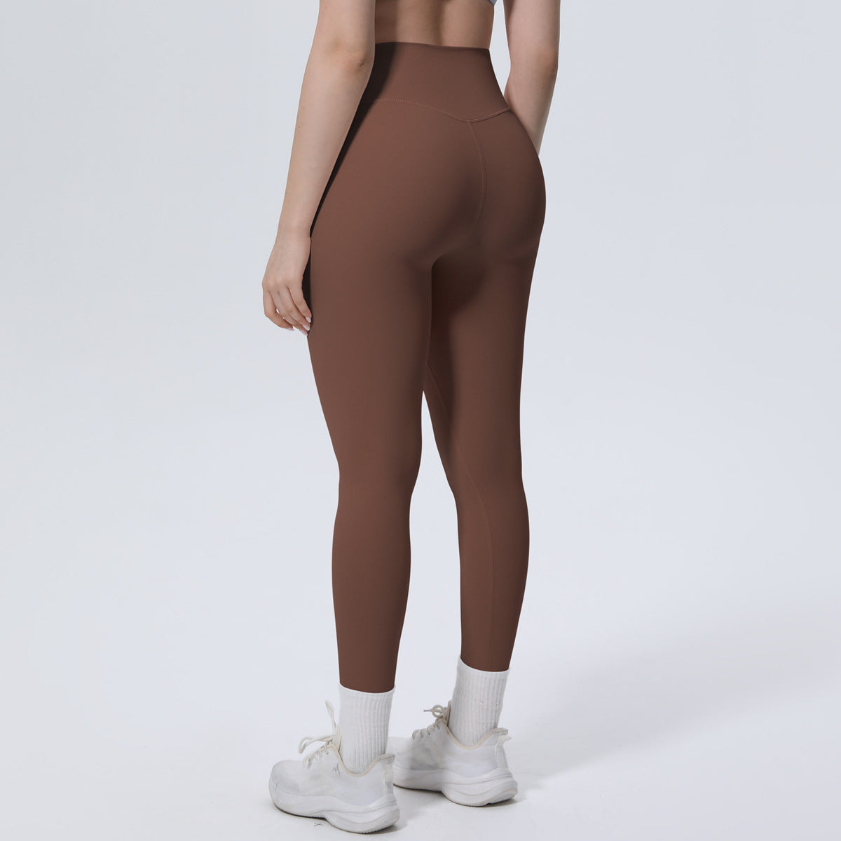 High Waist Nude Feel Tights Running Sports Hip Raise Fitness Pants Pilates Sexy Slim Solid Color Yoga Pants