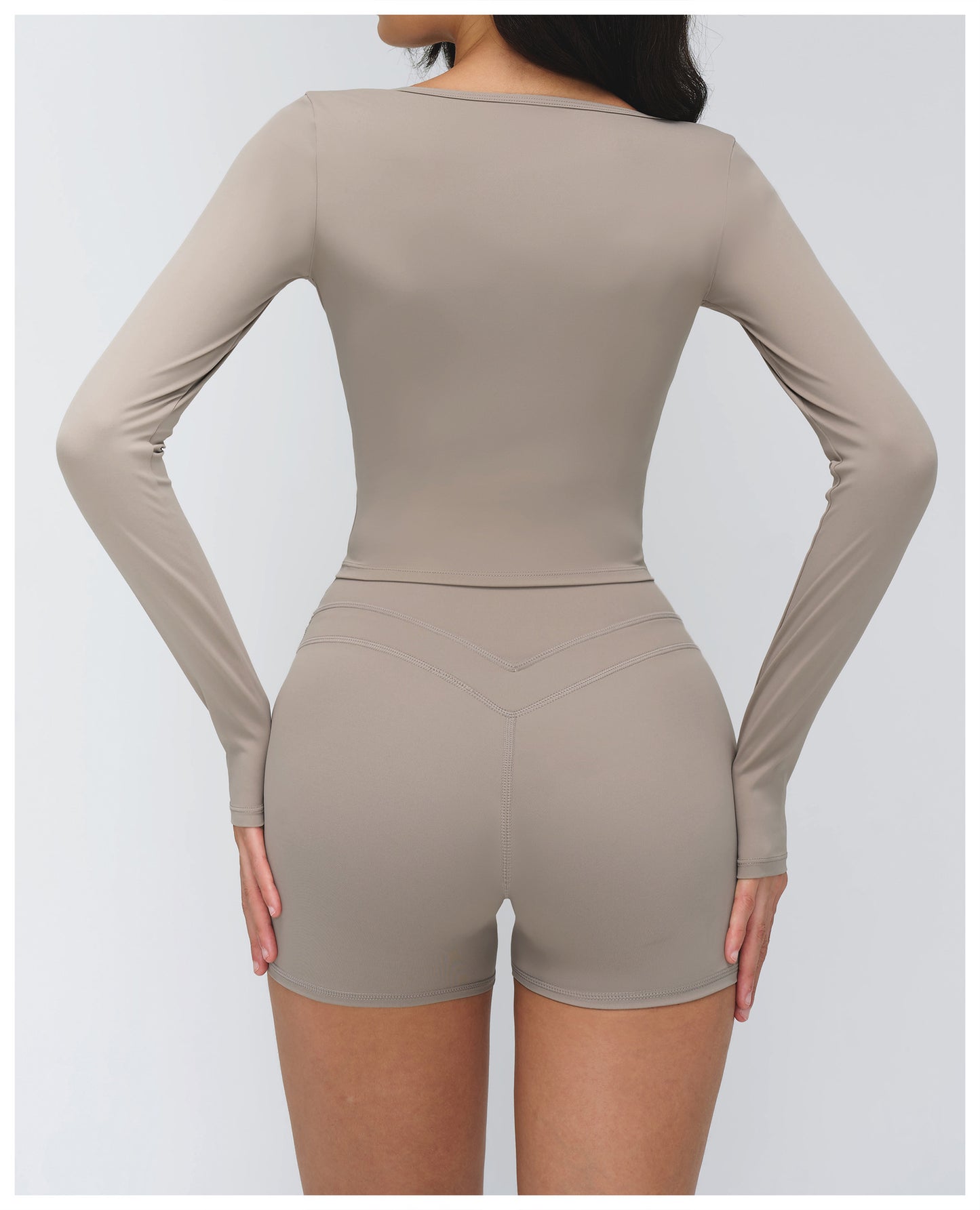 Brushed Yoga Long Sleeved V neck T shirt Tight Casual Yoga Clothes Outdoor Running Fitness Sports Top
