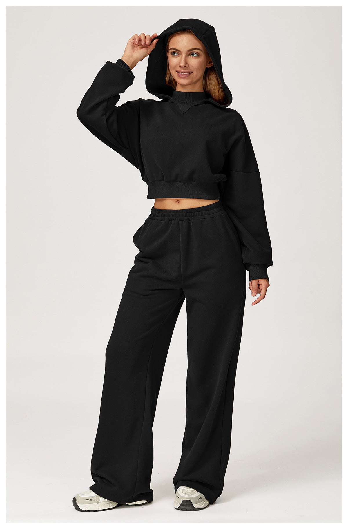 Autumn Winter High Waist Sweatpants Wide Leg Slimming Straight Loose Trousers Outdoor Casual Sports Running Sweatpants