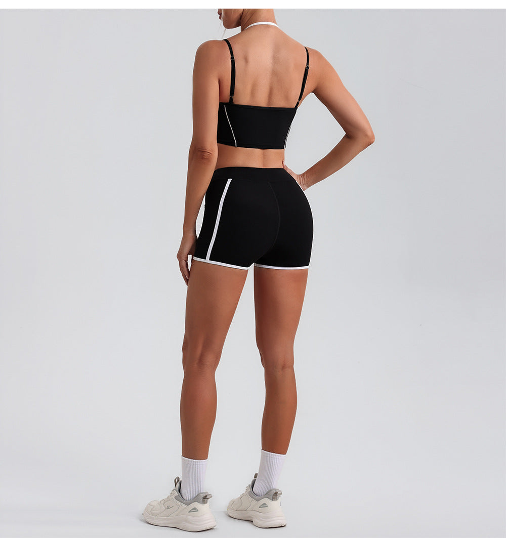 Women Yoga Shorts Pocket Nude Feel High Waist Tight Sports Pants Running Fitness Outer Shorts