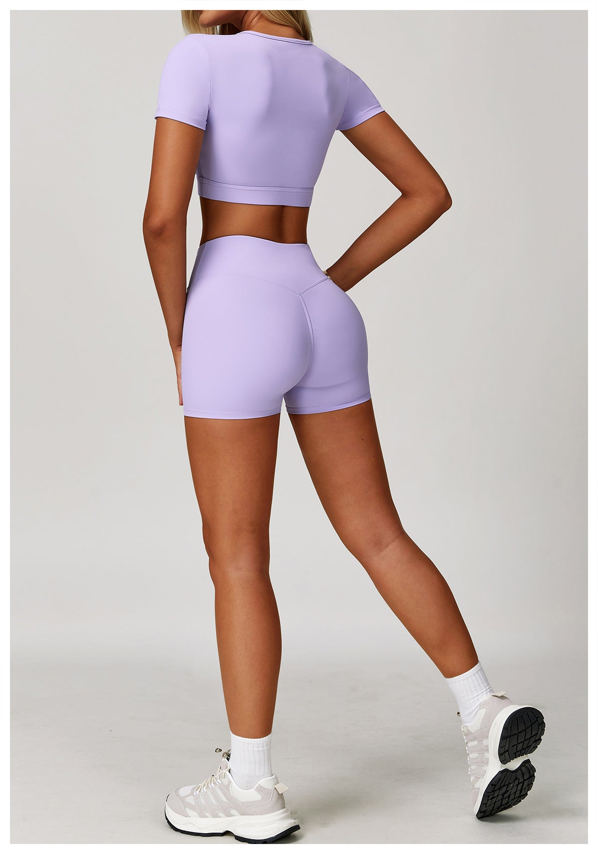 Sollinarry Summer Yoga Short Sleeve Hollow Out Cutout out Tight Shockproof Nude Feel Sports T shirt Running Fitness Sports Top